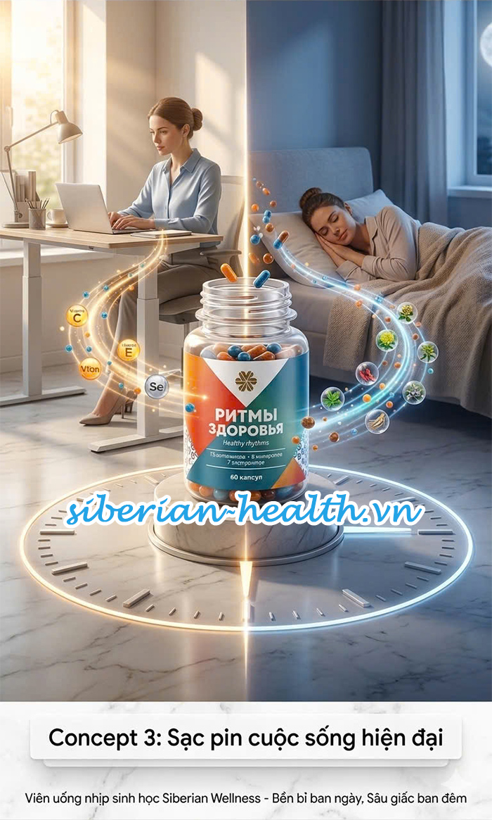 Healthy Rhythms Siberian Wellness hỗ trợ nhịp sinh học và phục hồi thần kinh cho phụ nữ sau 30