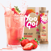 [Hàng chính hãng] YOO GO Pure Heart Drink Mix (Strawberry) hỗ trợ giảm đường và mỡ trong máu