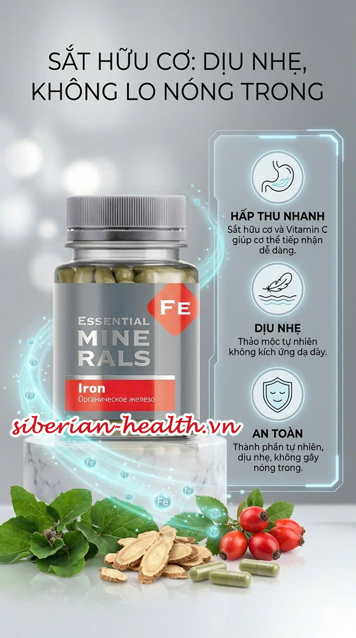 Essential Minerals Iron Sắt hữu cơ Siberian Wellness